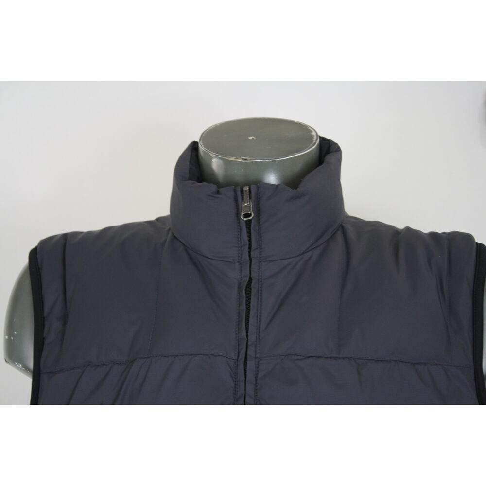 Vintage Eddie Bauer Down Filled Reversible Puffer Vest Black/Blue Mens M - Picture 9 of 11
